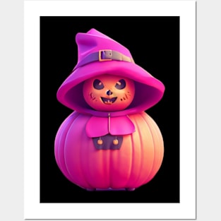 Halloween pink pumpkin Posters and Art